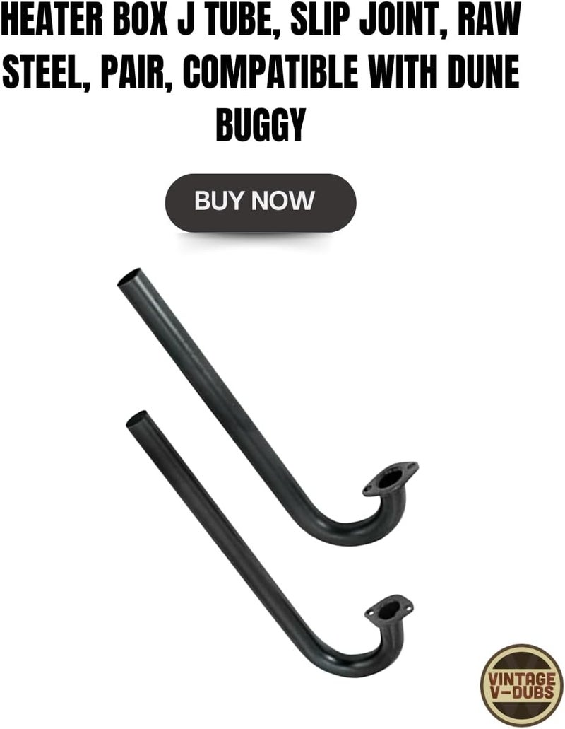 EMPI Heater Box J Tube, Slip Joint, Raw Steel, Pair, Compatible with Dune Buggy - Image 4